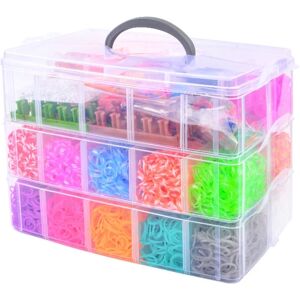 Mobil o Teknik Kæmpe Loom Bands Kit - 15.000 stk og masser af tilbehør. Multicolor