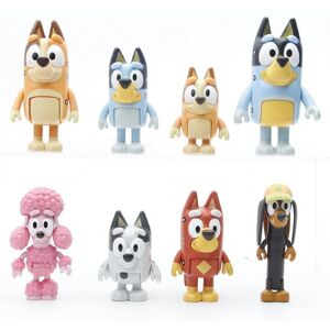 Taske med 8 artikulerede figurer - Bluey's Family and Friends (5,3 til 8,3 cm)