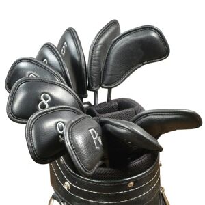 WINE Læder Golf Iron Covers Club Cover Vandtæt Black