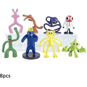 LEIGELE 8 stk/sæt Rainbow Friends Figursæt Boligdekoration Børn Halloween Jul Fødselsdag Kage Topper Ornamenter Gaver