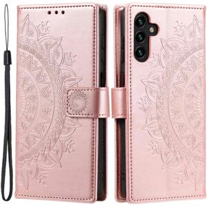 SKALO Samsung A54 5G Mandala Flip Cover - Rosa guld Pink gold