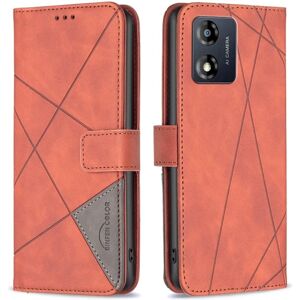 SKALO Motorola Moto E13 4G BINFEN COLOR Præget Flip Cover - Brun Brown