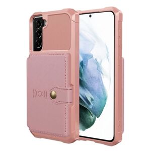 SKALO Samsung S22 stødsikkert cover med pung - Pink Pink