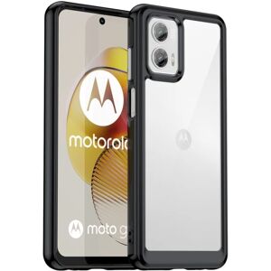 SKALO Motorola Moto G73 5G Transparent TPU Bumper cover - Sort Black