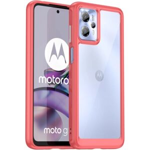 SKALO Motorola Moto G23 4G Transparent TPU Bumper cover - Rød Red