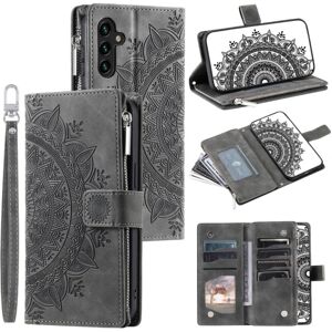 SKALO Samsung A34 5G Big Wallet Mandala Pungetaske - Grå Grey