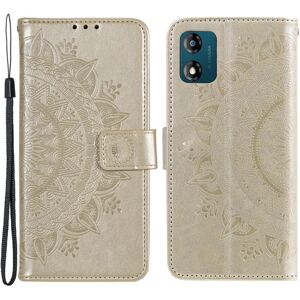 SKALO Motorola Moto E13 4G Mandala Flip Cover - Guld Gold