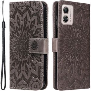 SKALO Motorola Moto G53 5G Mandala Flip Cover - Grå Grey