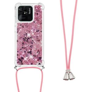 SKALO Xiaomi Redmi 10C Kvicksand Glitter Mobile Collar - Rosa gu Pink gold