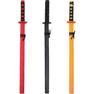 3-pak træ Katana træ Katana Cosplay rekvisitter japansk sværd børnelegetøj (53.00X6.20X4.00CM, flere farver)