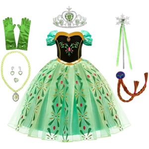 Elsa Anna prinsessekjole + tiara/fletning/stang - Perfet 120 cl