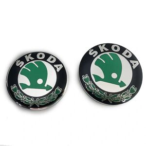 Bilemblem 2 stk til Skoda modeller 90mm 80mm emblem kaleche og bagagerum