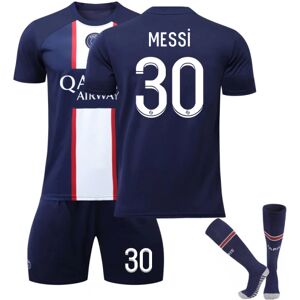 Messi Kids Fodboldsæt Fodboldtrøje Træningsdragt 22/23 Hjem 24(130-140CM)