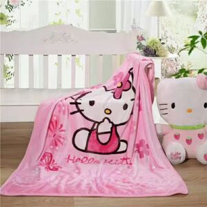 Lille børnetæppe tegneserietæppe Coral Fleece flannel børnetæppe Hello Kitty 100*140cm