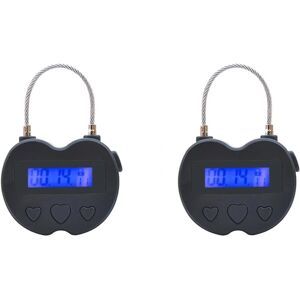 2x Smart Time Lock Lcd Display Time Lock USB Genopladelig Midlertidig Timer Hængelås Rejse Elektronisk Xixi