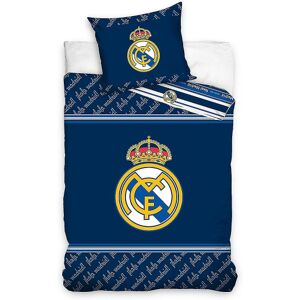 Real Madrid Club Crest 100% bomuld enkelt dynebetræk og pudebetræk sæt