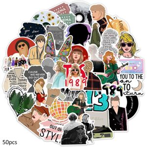 50 stk Taylor Swift Stickers Decal Holdbar Trendy Vinyl Laptop Decal Fans Stickers Pakke til vandflasker, computer gaver