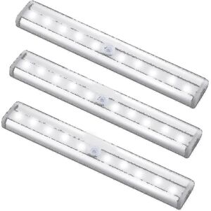 3 Pack Opgraderet USB Genopladelig 10 Led Magnetic Motion Sensor Light