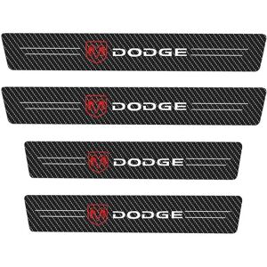 Rio Bilklistermærker Carbon Fiber Sill Protector Dørtærskel Slidplade til Dodge Ram Caliber Coolway Auto Door Entry Pedal Guards 4pcs Dodge