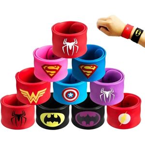 10 stk Superhelte Slap Bands Til Børn, Silikone Armbånd Marvel Avengers Slap Armbånd Bands Party Bag Fillers Til Fødselsdag