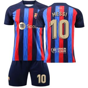 TFXHUA Barcelona Home Børn/Voksen fodboldtrøje nr. 10 Messi Barcelona 24（8-9Years）