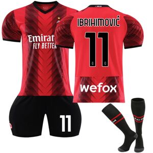 2023-2024 AC Milan Home fodboldtrøje for børn nr. 11 Ibrahimovic 22
