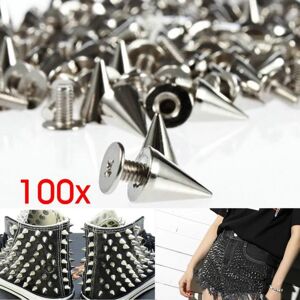 100 stk/sæt 9,5 mm nitter Spikes Screwback Cone Studs Punk Style