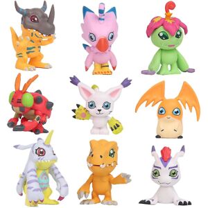 9 Pack Digital Monster Adventure Agumon Gabumon Mini Pvc Figursæt Digimon Legetøj 1,6-2 tommer høj