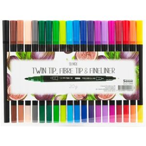 Sense Fineliner, Twin Tip, 20-pak