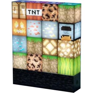 WEIWZI Minecraft Block Building Light 16 omarrangerbare lysblokke og klippebase Minecraft Soveværelsestilbehør Lampe Natlys Byg dit eget niveau