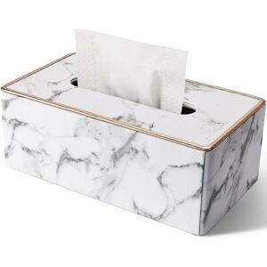 WEIWZI Tissue Box Cover Rektangulært, PU Læder Tissue Box Holder til Kleenex, Serviet, Rektangel Tissue Box Covers, Holder til Badeværelse Bil Hjem Dekorativ