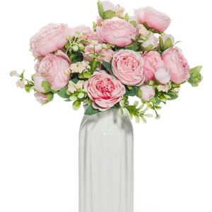 4 bundter kunstige blomster til dekoration Faux Rose Fake