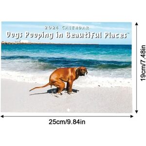 Jettbuying 2024 e Funny Dog Pooping In Beautiful Places Vægkalender Uniq A3 one size