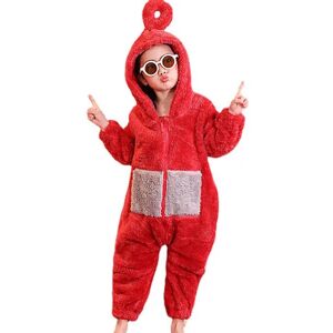 Børne-teletubbies-kostume julepyjamas jumpsuit Red 11-12Years