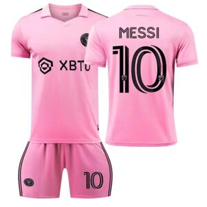 MIA MI Messi Camiseta No10 fodboldtrøje drenge T-shirt sæt til voksne sportstøj pige sportsdragt Beskyttende beklædning Cosplay Kit B3 S