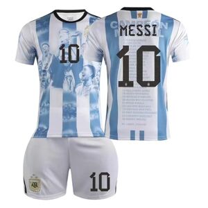 MIA MI Messi Camiseta No10 fodboldtrøje drenge T-shirt sæt til voksne sportstøj pige sportsdragt Beskyttende beklædning Cosplay Kit E3 18