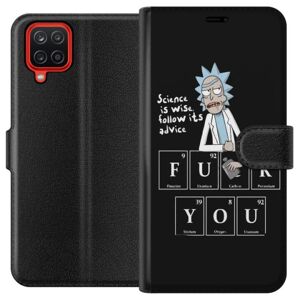 Samsung Galaxy A12 Tegnebogsetui Rick and Morty Fu*k You