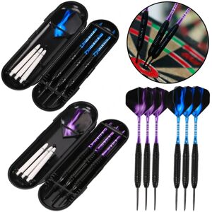 brand 3 STK Professionelt Tungsten Dart Sæt, Stålspids+Skaft+Flight+Tønde & Bæretaske Purple