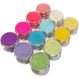 BATTERY 12. burkar finkornigt glitter - Pastell - Neon multifarve