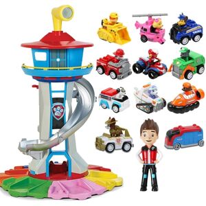 Paw Patrol Tower Stor størrelse Pat Patrol Canina Lookout Modle Legetøjssæt Hunde Køretøjer Action Figur til drenge Børn Fødselsdagsgave-WELLNGS tower with 12pcs