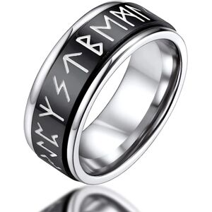 Spinning Viking Ringe Personlig Norse Runes Fidget Ring til angst Rustfrit stål Nordic Ringe til Mænd Damer Størrelse O til Z+3