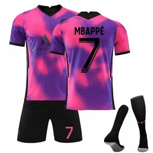 Fodboldsæt Fodboldtrøje Trænings-T-shirt Mbappe 22（6-7Years）