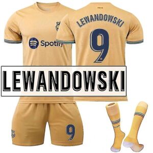 Goodies Lewandowski #9 Trøje 2022-2023 Ny sæson fodbold T-shirts sæt til børn og unge 2223 Barcelona Hjem Voksne Børn Komfort 2223 Barcelona Away Kids 22(120-130CM)