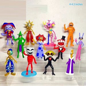 De fantastiske digitale cirkus actionfigurer Unikt designsimuleringsminiaturemodeller til børn Drenge Piger Fødselsdagsgaver 12pcs