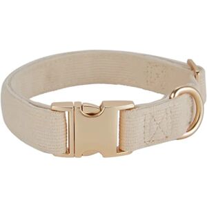 Blanc crème , Collier pour chien en velours côtelé naturel ultra