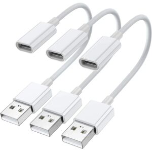 USB C hun til USB han adapter (3-pack), type C til USB A