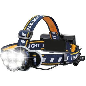 Super Bright forlygte genopladeligt LED-lys LED-forlygte med 6 LED'er 12000LM 8 lystilstande med USB-kabel Kan lide af andre