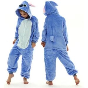 Stitch Kigurumi Kids Pyjamas Varmt nattøj Animal Onesies Julegaver respekteres 140cm