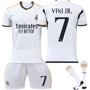 23-24 Vini Jr. 7 Real Madrid tröja Ny sæson Senaste Vuxna Fotbollströjor for barn Goodies Opdatering af sæsonen Kids 24(130-140cm)