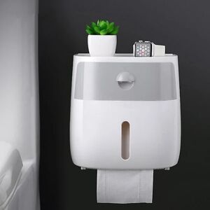 PIKACHU IC Vattentät toiletpapirholder Hemväggmonterad badeværelsesopbevaringslåda (grå)